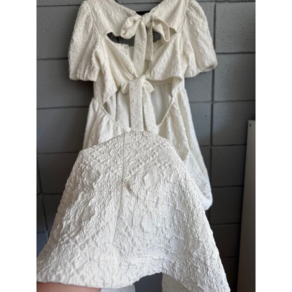 NWT Women's Zara Bloggers Favorite Jacquard Textured Midi Dress Bow Back sz XXL - Picture 6 of 7